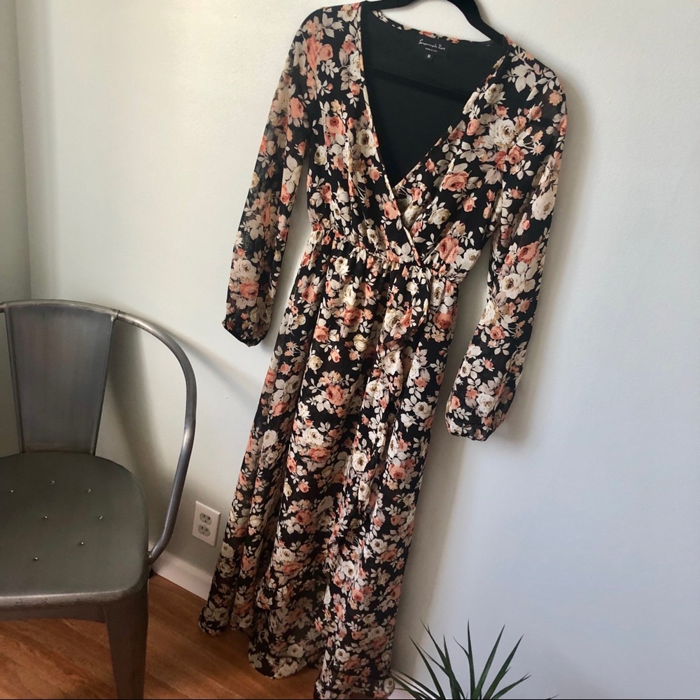 SAVANNAH RAE Hi Lo Floral Maxi Dress